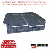 OUTBACK 4WD INTERIORS TWIN DRAWER DUAL ROLLER NAVARA D40 RX DUAL CAB 11/05-ON